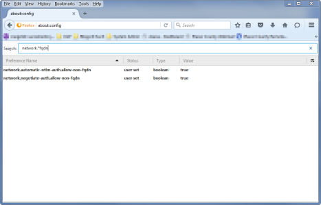 Screenshot of Firefox about:config